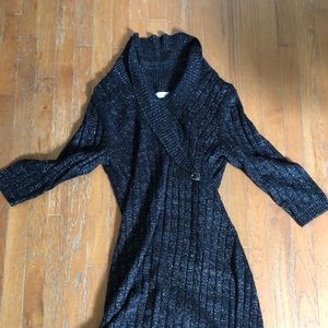 Black with silver knit dress